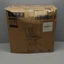 Home Office Chair No Arms with Wheels, Adjustable Height Small Desk Chair, PU Leather Mid Back 360 Swivel Computer Chair, Armless Modern Walnut Chair for Office, Reading Meeting Room(Beige) (MCM Style)