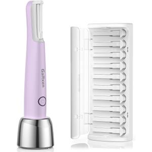 Sonic Dermaplaning Tool for Women, Rechargeable Face Dermaplane Razor Sonic Edge Technology for Facial Hair, Exfoliating and Peach Fuzz, 10 Refill Blades Purple