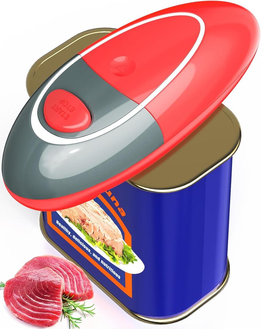 One Touch Electric Can Opener Fits Almost All Can Sizes for Seniors with Arthritis, Hand Held Battery Operated Can Opener with Smooth Edge, Food Safe Kitchen Gadgets Automatic Can Opener for Kitchen