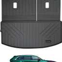 Large Trunk Mat for 2024-2025 Mazda CX90 7&8 Seater (40/60 Split Folding Rear Seat),TPE All Weather Protection Cargo Liner with Velcro Rear Seats Backrest