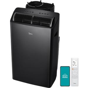 Midea Duo 14,000 BTU (12,000 BTU SACC) High Efficiency Inverter, Ultra Quiet Portable Air Conditioner, Cools up to 550 Sq. Ft., Works with Alexa/Google Assistant, Includes Remote Control & Window Kit (Black)