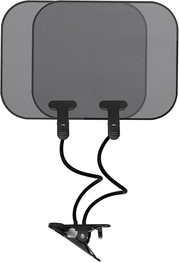 Laptop Sun Shade with Adjustable Clip, 1 Replacement Shade Cover Included, Portable Laptop Visor for Working Outside Flexible & Foldable Cubicle Shade Cover for Laptop Computers