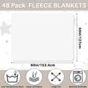 Newwiee 48 Pcs Fleece Throw Blankets Bulk 50'' x 60'' Oeko-tex Standard 100 Certified Spring Outdoor Wedding Guest Blankets Lightweight for Sleepover Donation Lap Pet Sofa Home (White)