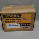 VIVIDA 1-3/8" x 2-3/8" Chain Link Gate Latch 2 PCS, Fence Fork Latch for Metal Gates with Padlock Hole, Galvanized Steel, Chain Link Fence Parts