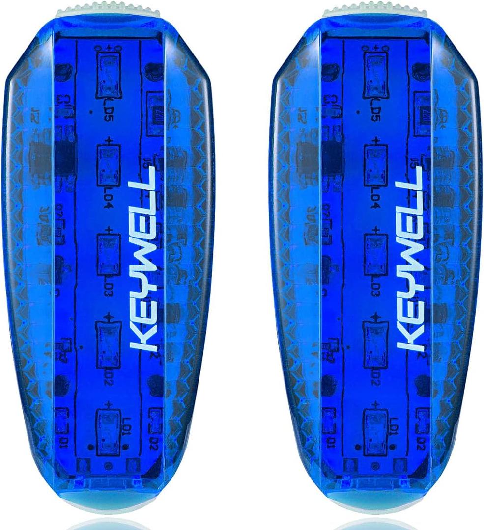 USB-C Rechargeable LED Safety Lights (2 Pack) - Clip on Strobe Running Lights for Runners, Joggers,Walkers,Kids,Dogs,Bike Tail Lights - High Visibility Accessories for Reflective Gear (Blue)