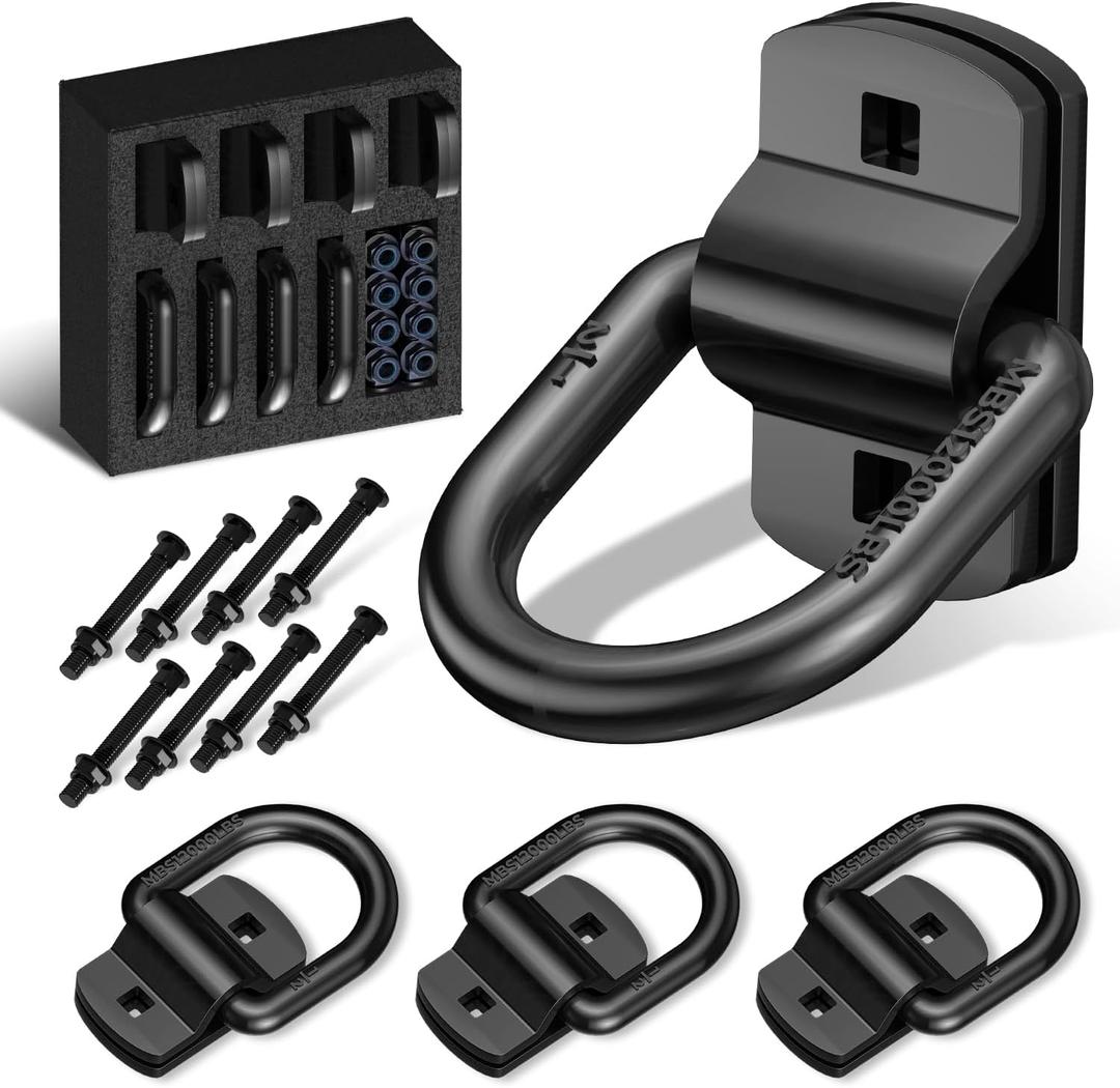 1/2" Trailer D Rings Tie Down Anchors 4 Pack Heavy Duty Black Steel Bolt-On Forged D Ring with More Than 12000lbs Breaking Strength for Semi Truck Trailer RV Cargo Tie Downs 1/2" Trailer D Rings Tie Down Anchors 4 Pack Heavy Duty Black Steel Bolt-On Forged D Ring with More Than 12000lbs Breaking Strength for Semi Truck Trailer RV Cargo Tie Downs