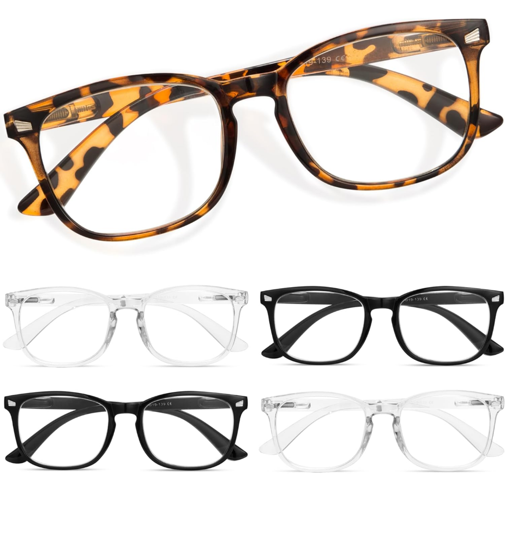 CCVOO Reading Glasses for Women/Men, Eyeglasses, Blue Light Readers for Women/Men, Computer Eye Glasses, Cheaters, +0.75