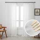 Off White Pinch Pleated Sheer Curtains & Drapes 96 Inches Long Light Filterring Semi-Sheer Pinch Pleat Curtains for Sliding Glass Door & Living Room, 52 inch Width x 96 inch Length, Set of 2