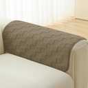 Foxdecor Fuzzy Couch Arm Covers Recliner Arm Cover, Arm Chair Covers Set of 2, Non-Slip Chair Arm Covers, Arm Rest Cover for Sofa, Armchair Slipcovers Couch Arm Protector (Brown 20x20 inch)