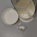 Makeup Brush Holder with Lid, 360 Rotating Sliding Opening Cosmetic Tools Organizer, Waterproof Dustproof Makeup Brush Organizer for Vanity Desktop Bathroom Countertop(COLOR:White And Black)