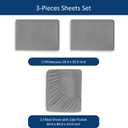 Moonsea Extra Deep Pocket Queen Sheet Sets for Air Mattress - Deep Pocket Sheets Queen Size Sets - Sheets with Pocket on Side - Easily Fits Extra Deep 16 in to 24 in Pillow Top Air Mattress (Grey)