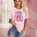 Breast Cancer Shirts for Women: in October We Wear Pink Tshirt Breast Cancer Awareness Tees Rainbow Ribbon Tops (Pink, M)