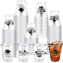 Eaasty 100 Pcs 12oz Graduation Cups 2026 Disposable Plastic Cups for Class of 2026 Graduation Party Congrats Grad Elegant Party Supplies Tableware Decorations (Clear)