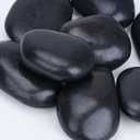 Pulovin 40 lbs Black Stones for Plants Indoor, 3-4 Inch Decorative River Rocks for Plants, Flower Pots, Vase, Polished Garden Stones for Outdoor Landscaping, Walkways, Yard
