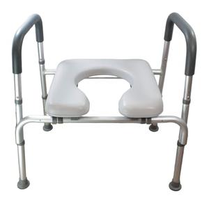 Raised Toilet Seat with Folding Armrest, Height Adjustable/Folding Armrest Design 400 lb Premium Toilet Seat Raised Toilet Seat for Elderly, Disabled, Pregnant Women-Gray