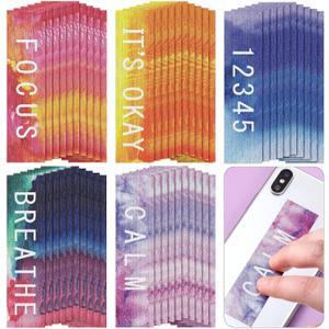 Crtiin 80 Pcs Anxiety Sensory Stickers with Inspirational Quotes Calm Textured Relief Mental Health Stickers Office Adhesive Sensory Tape Anti Stress for Adults(Watercolor)