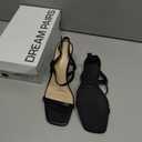 DREAM PAIRS Womens Slingback Heels Square Open Toe Strappy Sandals Ankle Strap High Heeled Dressy Shoes, Size 7