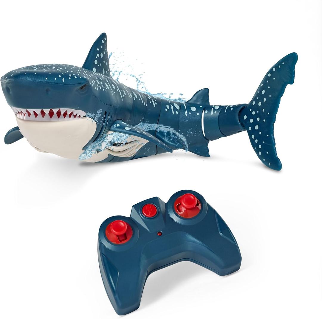 Terra by Battat - Remote Control Shark  Realistic Moving RC Shark Toy for Water Play & Swimming Pools  Fun RC Pool Ocean Lake Toys for Kids  Battery-Operated Floating Toy - 3 Years +