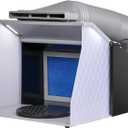 VEVOR Airbrush Spray Booth, Portable Hobby Airbrush Paint Spray Booth Kit with 4 LED Light, Powerful Dual Exhaust Fans, Turntable and 6 ft Extension Hose, for Painting Models, Arts, Crafts, Cakes