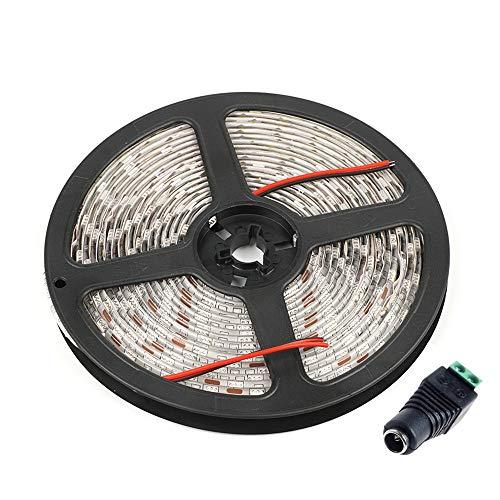 Velain 12V LED Strip Light Warm White,16.4ft Waterproof Flexible Rope Light, 300LEDs SMD5050 Tape Ribbon Light for Home,Party, Bedroom,12V Power Supply Not Included