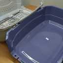 Amazon Basics 2-Door Top-Load Hard-Sided Dogs, Cats Pet Travel Carrier, Gray & Blue, 22.8"L x 15.0"W x 13.0"H