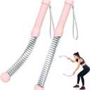 TRELC Upgrade Weighted Ropeless Battle Ropes, 2PCS Cordless Battle Rope for Home Gym, HIIT, Strength, Quiet Portable Training Rope, Workout Ropes Versatile Fitness Equipment for Men Women (Pink)