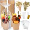 Artcome 60-Piece 14oz Kraft Charcuterie Cups Set with Treat Bags, Bamboo Skewers & Wet Wipes – Disposable Snack Holders for Parties, Events & BBQs