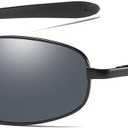 ZHILE Polarized Sunglasses Small Size Rectangular Metal Frame for Men and Women UV400 Protection (Black)