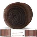 Hair Sponge for Updo & Volume Bumps Tool, Hair Filler for Thin Hair, Padding for Updo with 100 Bobby Pins, 70 Inch, Salon Must-Have, Dark Brown