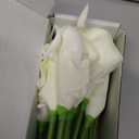 24 Pcs White Artificial Calla Lily Flower White Fake Silk Flowers Real Touch for Wedding Bouquet Office Home Kitchen Decor