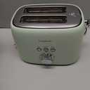 2 Slice Toaster - Stainless Steel, 1.5" Extra Wide Slots, 6 Browning Settings, Bagel/Defrost/Cancel Modes, Green