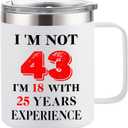 43th Birthday Gifts for Women Men, 1983 Happy 43th Birthday Gifts Decorations for Her Him, Turning 43 Year Old Birthday Presents Coffee Mug Cup, White, 12 Ounce