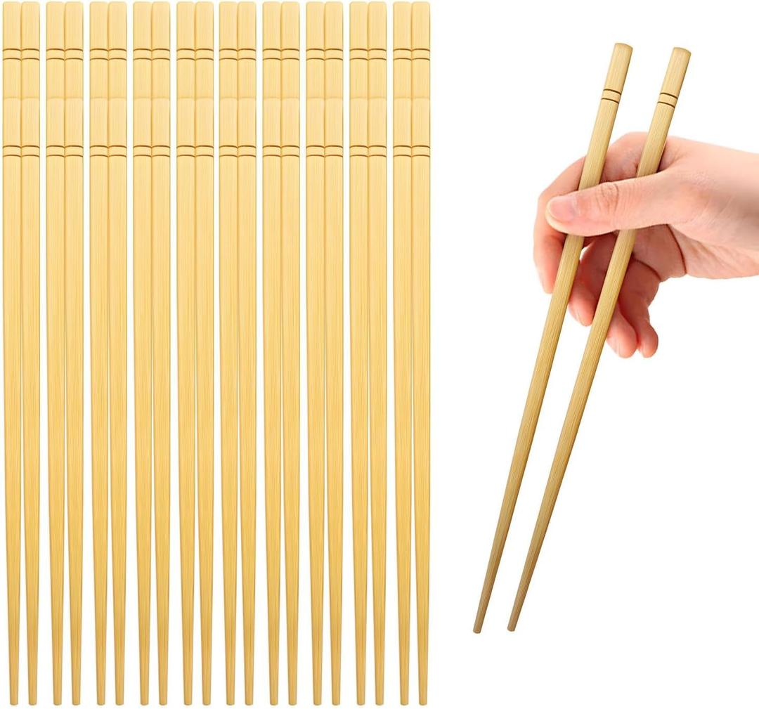9.5 Inch X 20 Pairs Chopsticks,Reusable,Simplea and Minimalistic Design,More Size Choices 7"/9.5"/12"