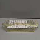 Shower Caddy Adhesive Shower Organizer 7-Pack, Rustproof Stainless Steel Bathroom Shelves, Large Capacity No-Drill Rack Storage Accessories with Soap Dish Toothbrush Holder Hooks (7-Piece Set, Gold)