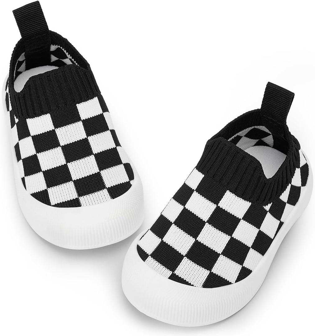 BACSAC Baby Toddler Unisex Infant Shoes Boys Girls Beige Mesh Breathable Non-Slip Soles 18-24M (Black)