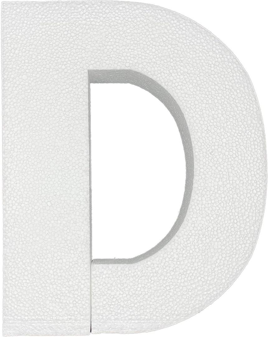 12 Inch Smooth Foam Letters - Great for Arts and Craft & DIY (D)