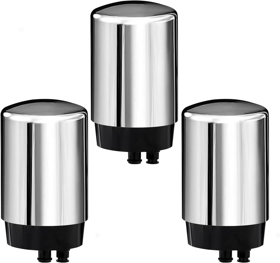 3 Pack Faucets Filters Cartridge(FR-200,FF-100)Replacement for Brita Faucet Filter,Water Filter Compatible with Brita Faucet Filtration Systems- Chrome