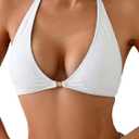 SOLY HUX Women's Halter Bikini Top Tie Back Bathing Suit Summer Beach Swimsuit Tops, Large 