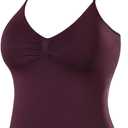 AUROLA Influence Longline Strappy Workout Halter Tops for Women,Removable Cups Padded Bras Impact Gym Yoga Sleeveless Top, Medium, Black Cherry
