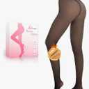 HONGTEYA Fleece Lined Tights Women Winter Thermal Leggings Pantyhose Fake Translucent Thick Warm Sheer Tights L