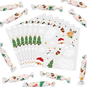 CCINEE 600Pcs Clear Christmas Candy Wrappers Clear Cellophane Candy Christmas Caramel Chocolate Wrapper for Candy Packaging Birthday Party