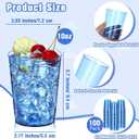 Minatee 100 Count Plastic Cups Disposable Fancy Cups Heavy Duty Wine Cocktail Glasses for Mother's Day, Wedding, Graduation, and Birthday Party Plastic Drinking Tumblers(Blue,10 oz)