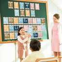 61Pcs Boho Alphabet Number Bulletin Board Set for Classroom Wall Decoration Boho Manuscript ABC Letter Lines Poster Cards for Teachers Must Haves Back to School Preschool Kindergarten Decor