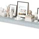 Axeman 72Inch Floating Shelves for Wall, Rustic Wood Shelves for Bedroom, Bathroom, Kitchen, Hanging Wall Mounted Shelf with Invisible Brackets for Books Decor, Set of 1, Rustic Blue