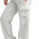 Spyder Womens Sweatpants - Cozy Fleece Joggers Athletic Cargo Sweatpants for Women with Adjustable Drawstring Waist & Pockets (Medium, Pearl)