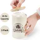 Covzoe 3 Pack Small Canisters for Kitchen, 26 Oz Metal Coffee Sugar Tea Canisters Set with Airtight Bamboo Lids, Mini Food Storage Containers Jars for Tea, Flour, Cookies, Spices, Countertop
