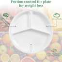 10" 4-Piece Melamine Divided Plates Set Portion Control & Bariatric-Friendly | 3-Compartment Design for Balanced Meals | Dishwasher-Safe White Dinner Plates