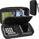 Hard Case Compatible with Texas Instruments TI-84 Plus CE/TI-84 Plus/TI-Nspire CX II CAS/TI-Nspire CX II/TI-83 Plus/Casio fx-9750GII Graphing Calculator, Storage Box with Bubble Protection-Black
