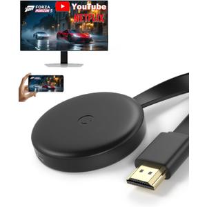 Koogold Wireless HDMI Display Dongle Adapter, 1080P/2.4G+5.8G, One-Click Mirroring Stream Video/Audio for Phone, i-Pad, Android, Windows/Laptop to HDTV/Projector/Monitor, Support Airplay/DLNA Miracast