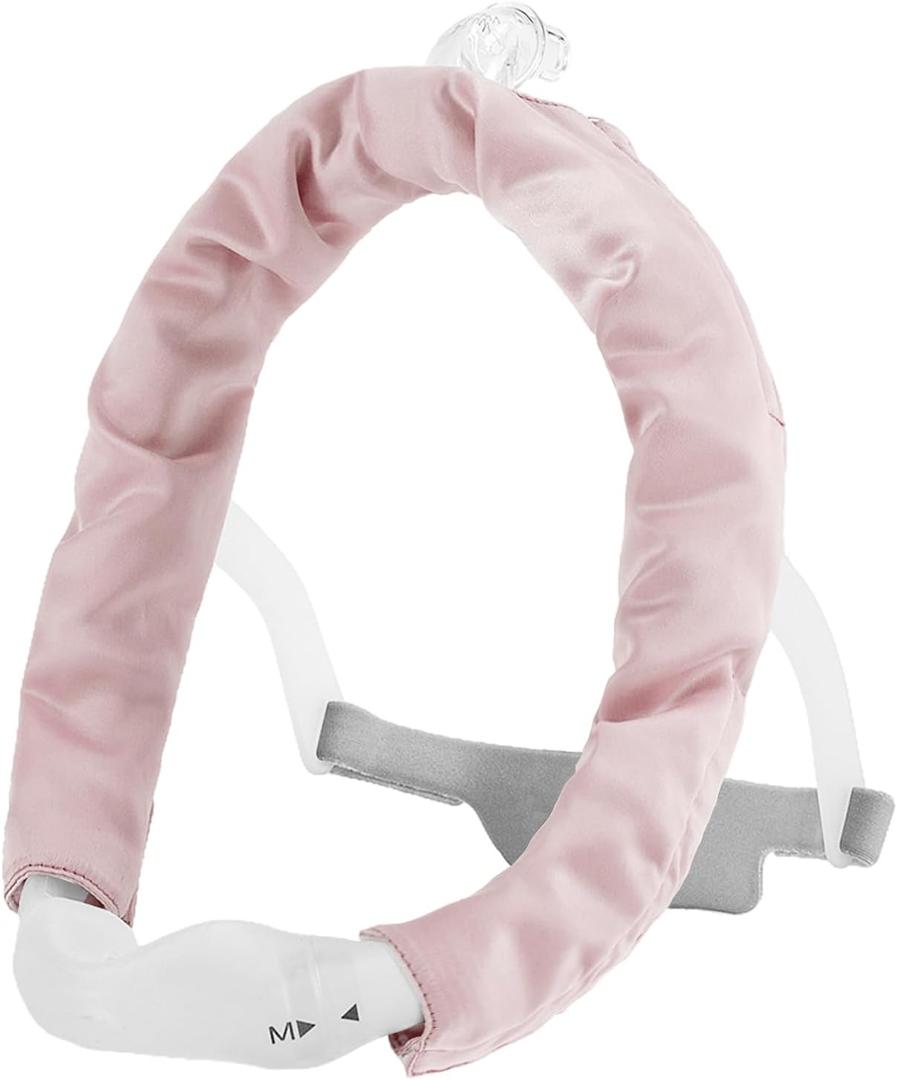 Satin CPAP Strap Covers for AirFit, Headgear Cover Set Hair Protector, CPAP Mask Cushions to Reduce Red Marks and Hair Pulling, Pink